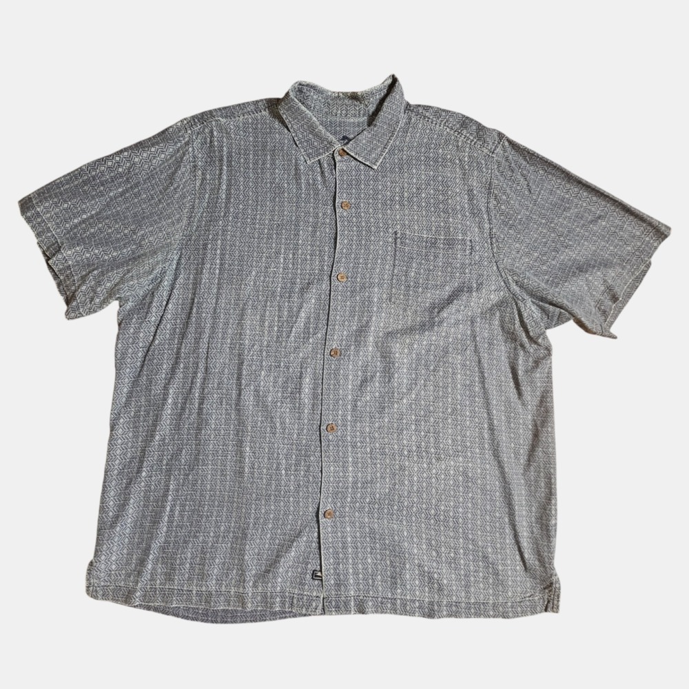 Tommy Bahama Geomentric Short Sleeve Button Up‎ Camp Shirt 2XL Coastal Resort